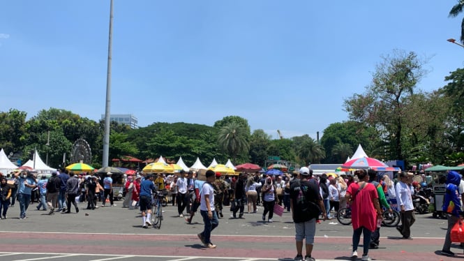 Suasana Terkini Pesta Rakyat di Area Patung Kuda Jakarta