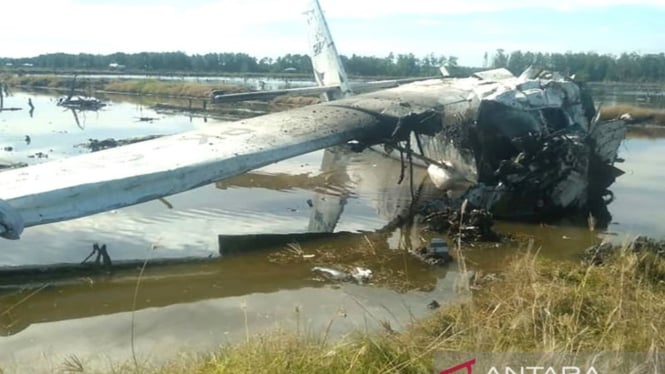 Pesawat SAM Air yang jatuh di wilayah Marisa, Kabupaten Pohuwato, Gorontalo