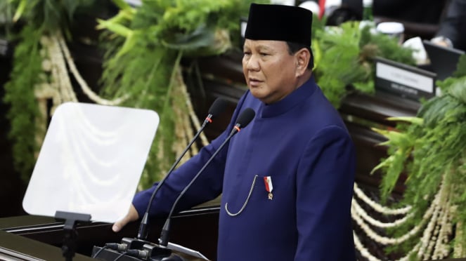 Pidato pertama Presiden Prabowo Subianto setelah menjabat presiden