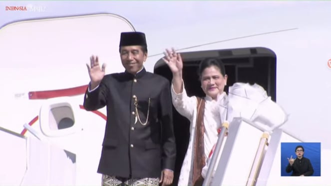 El séptimo presidente de la República de Indonesia, Jokowi, e Iriana Jokowi regresaron a Solo después de su retiro.