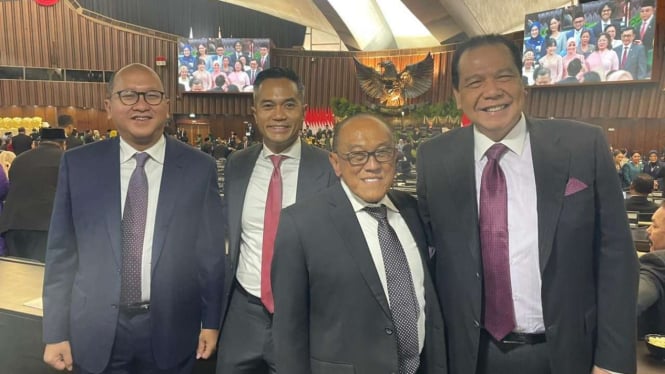 Anindya Bakrie saat pelantikan Presiden Prabowo Subianto.