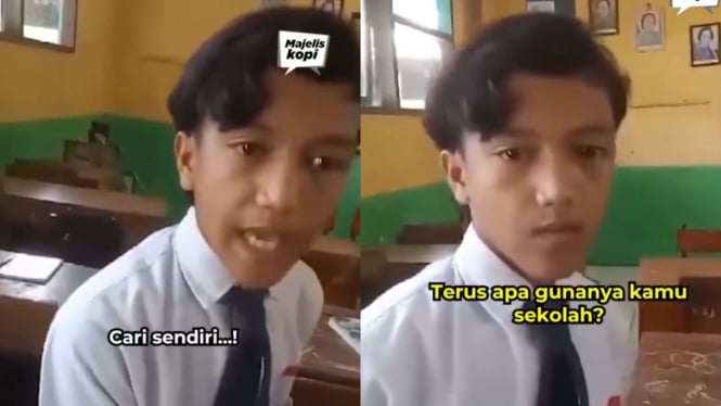 Siswa SMP Sok Jago Bergaya Preman Nantangi Gurunya di Pasuruan