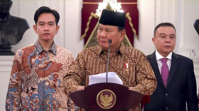 El presidente Prabowo Subianto anunció los ministros y viceministros del gabinete rojiblanco