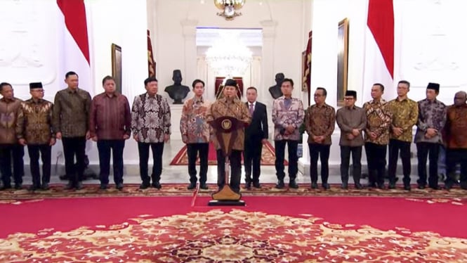 Presiden Prabowo Subianto Umumkan Menteri dan Wakil Menteri Kabinet Merah Putih