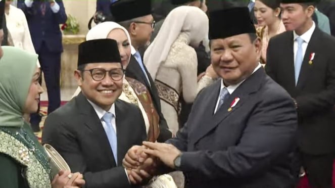 La inauguración del Ministro de Gabinete Rojo y Blanco Prabowo