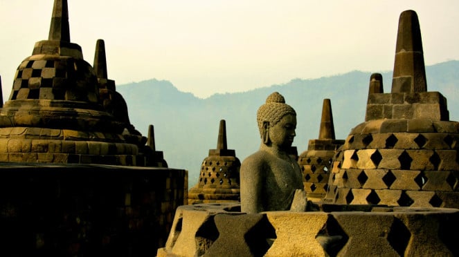 Ilustración del templo de Borobudur