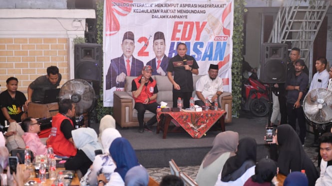 Calon Gubernur Sumut, Edy Rahmayadi saat bertemu dan diskusi dengan milenial di Kabupaten Asahan.(istimewa/VIVA)