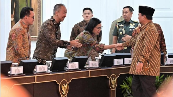 El presidente Prabowo Subianto y su gabinete (doc: Instagram de Sri Mulyani)