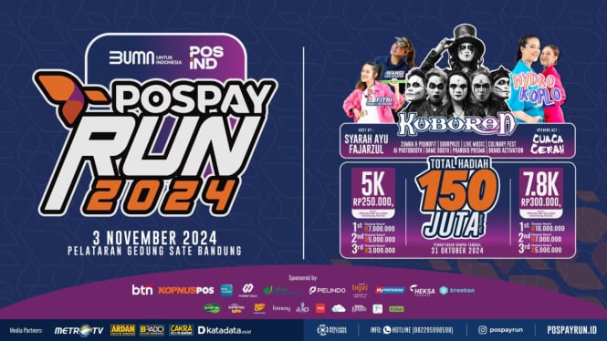 Jelang Pospay Run 3 November 2024 di Bandung, Hadiah Total 150 Juta & Doorprize Menarik Menanti