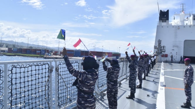 VIVA Militer: Satgas Port Visit Muhibah TNI AL tiba di Solomon Islands