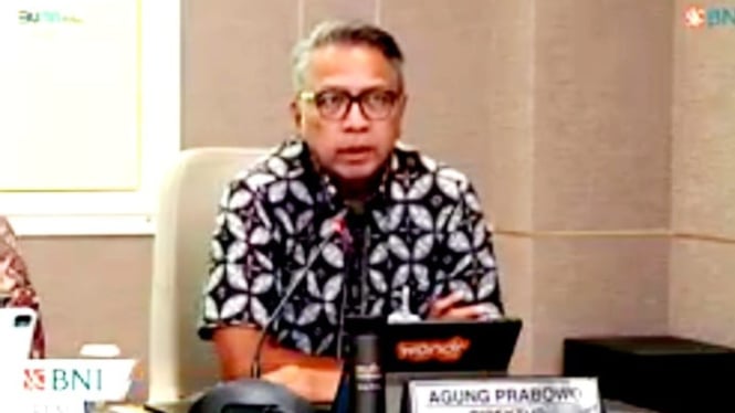 Direktur Wholesale & International Banking BNI, Agung Prabowo, dalam telekonferensi pers paparan kinerja BNI kuartal III-2024, Jumat, 25 Oktober 2024