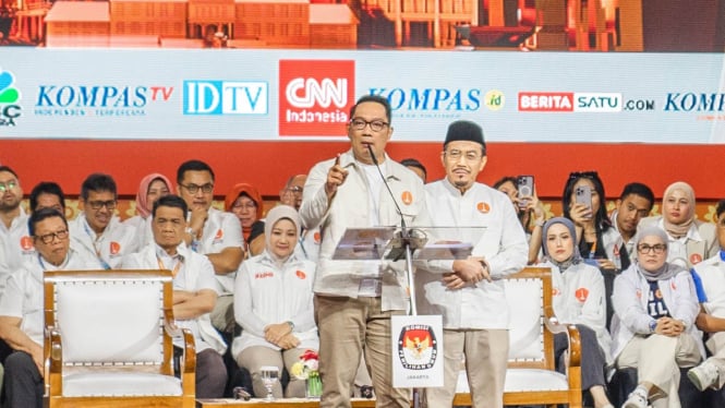 Pasangan RIDO saat debat Pilgub DKI Jakarta tahun 2024