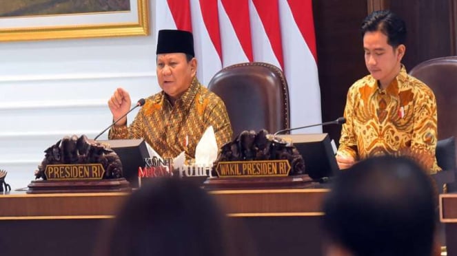 Presiden Prabowo Subianto bersama Wakil Presiden Gibran Rakabuming Raka