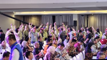 Una atmósfera animada en apoyo a los candidatos a gobernador de Java Central en Semarang MCC