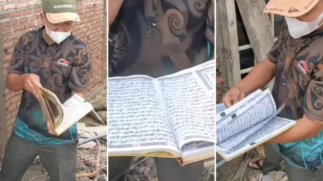 Viral Al-Quran ditemukan dalam kondisi utuh di rumah yang terendam banjir