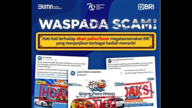 Waspada penipuan mengatasnamakan BRI