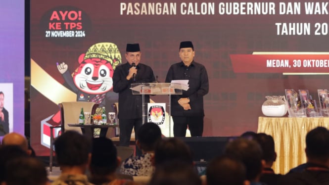 Calon Gubernur dan Wakil Gubernur Sumut nomor urut 2, Edy Rahmayadi-Hasan Basari Sagala.