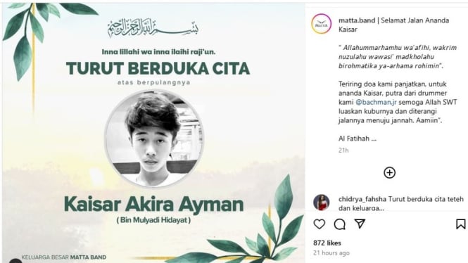 Kaisar Akira Ayman meninggal dunia