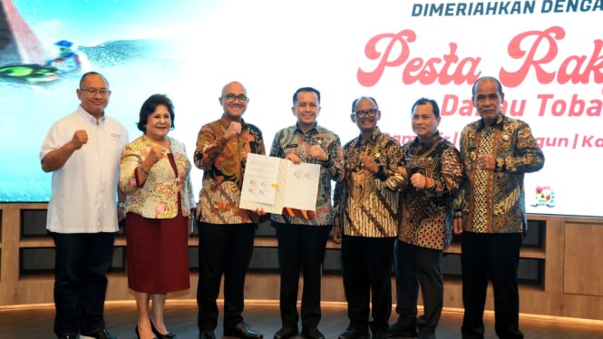 Press Conference Dan Penandatanganan Mou Terkait Penyelenggaraan Event Aquabike World Championship Toba 2024, di Jakarta.(dok Pemprov Sumut)