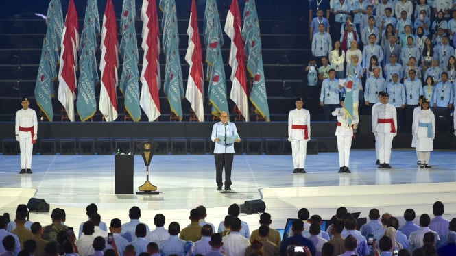 Ketua Umum GSN, Rosan Perkasa Roeslani, membacakan Asta Prasetya GSN