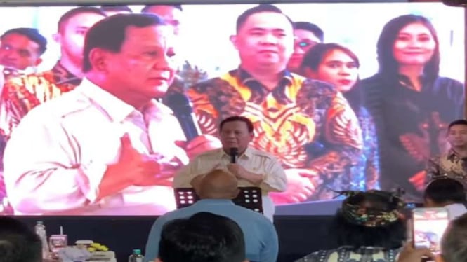 Presiden Prabowo Subianto saat bertemu tokoh Bali dan cagub-cawagub Bali