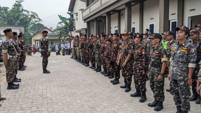 GP Ansor Kabupaten Cirebon menggelar apel buntut penusukan santri Krapyak