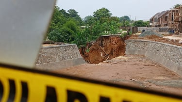 Pontos de deslizamento de terra e colapso de estradas em Tangerang