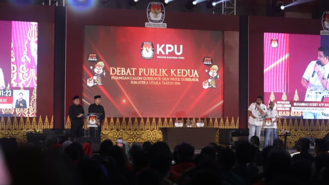 Debat publik kedua Pilgub Sumut 2024.(B.S.Putra/VIVA)