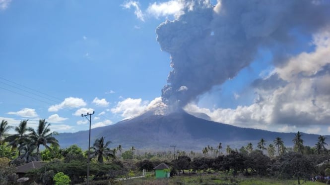 Gunung Lewotobi Laki-laki yang terletak di Kabupaten Flores Timur, Nusa Tenggara Timur (NTT), kembali erupsi pada Kamis, 7 November 2024.