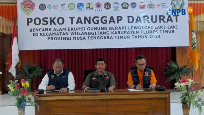 Konpres BNPB terkait erupsi gunung Lewotobi Laki-laki (Dok. Youtube BNPB)