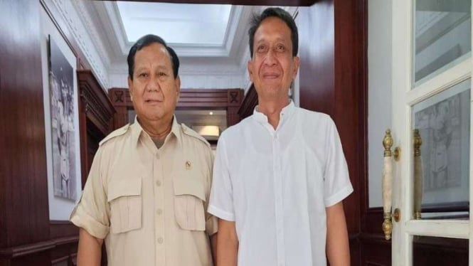 Presiden Prabowo Subianto bersama cabup Bojonegoro Setyo Wahono.