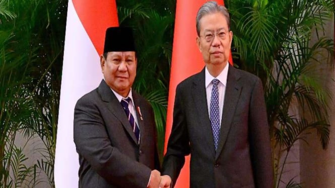 Presiden RI Prabowo Subianto bertemu Ketua Kongres Rakyat Nasional RRT Zhao Leji