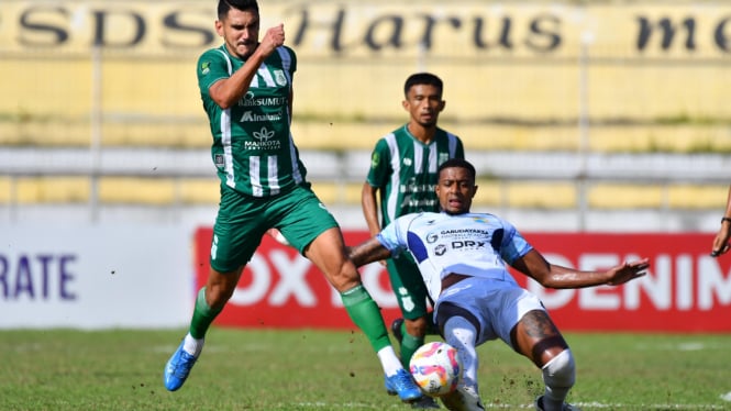 PSMS Medan lawan PSKC Cimahi berlangsung di Stadion Baharuddin Siregar, Kabupaten Deliserdang.(dok PSMS)