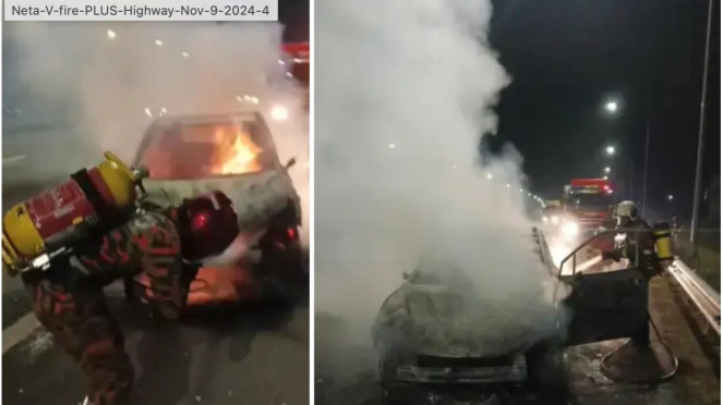 Mobil Listrik Neta V Ludes Terbakar di Jalan Tol Malaysia