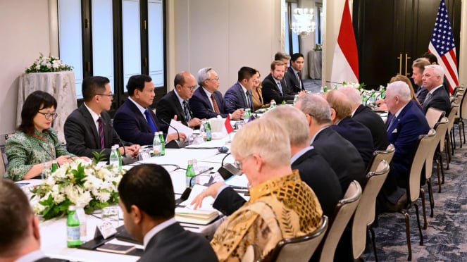 O presidente Prabowo Subianto reuniu-se com os Estados Unidos da Indonésia