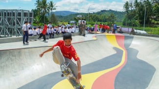 Timnas Skateboard Indonesia Jajal Rintangan Obstacle Skatepark di Padang Panjang 