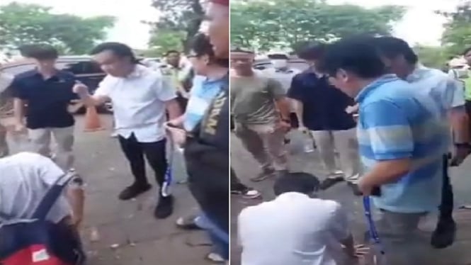 Viral seorang pria di Surabaya menyuruh siswa sekolah sujud sambil menggonggong