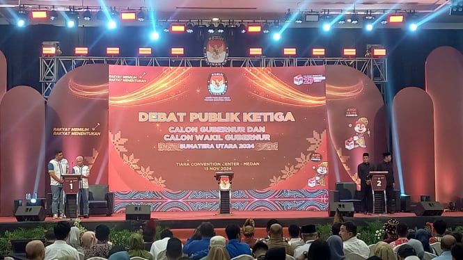 Debat publik ketiga Pilgub Sumut, di Tiara Convention Hall, Kota Medan.(B.S.Putra/VIVA)