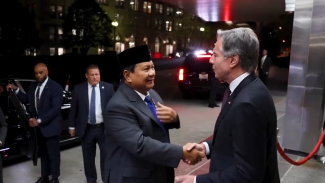 Pertemuan Presiden Prabowo Subianto dengan Menlu AS Anthony Blinken (Doc: Youtube Prabowo Subianto)