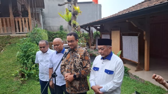 Pertemuan Anies Baswedan dengan Ahmad Syaikhu dan Ilham Habibie di kediaman pribadinya