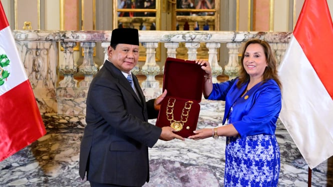 Presiden Prabowo Terima Penghargaan Grand Cross of the Order of the Sun of Peru