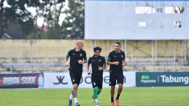 PSMS Medan saat melakoni sesi latihan jelang melawan Persikota Tangerang.(dok PSMS)