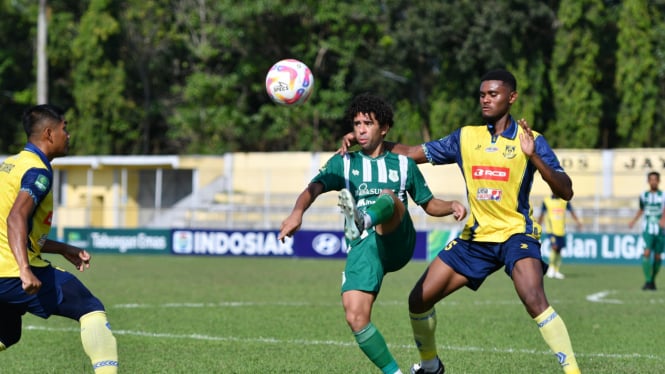 PSMS Medan kontra Persikota Tangerang, dalam laga berlangsung di Stadion Baharuddin Siregar, Kabupaten Deliserdang.(dok PSMS Medan)