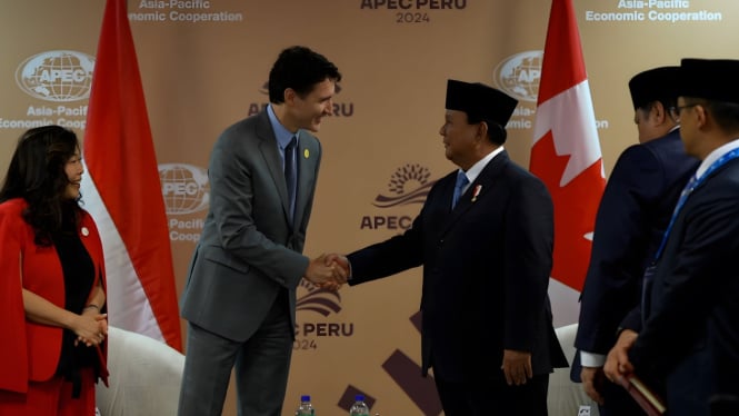 Presiden RI Prabowo Subianto bertemu dengan Perdana Menteri (PM) Kanada Justin Trudeau (sumber: Tim Media Prabowo)