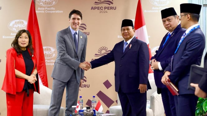 Menko Airlangga dampingi Presiden Prabowo bertemu PM Trudeau