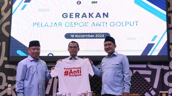 Supian-Chandra saat acara Gerakan Pelajar Depok Anti Golput