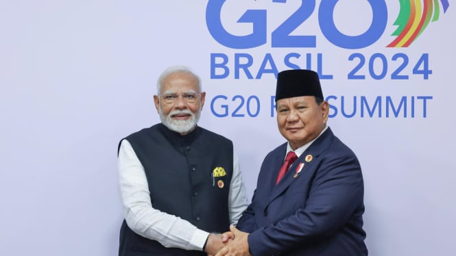 Presiden RI Prabowo Subianto bertemu PM India Narendra Modi