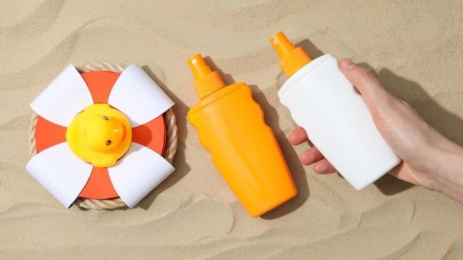 Ilustrasi sunscreen dan sunblock