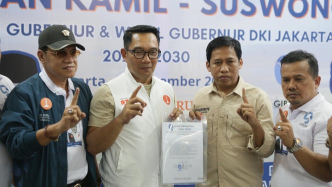 Cagub Jakarta nomor urut 01, Ridwan Kamil menerima deklarasi dukungan dari Gibran Center (sumber: Tim Media RK-Suswono)