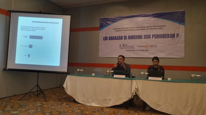 Ikrama Masloman dari LSI Denny JA menjelaskan hasil survei Pilkada Pontianak 2024